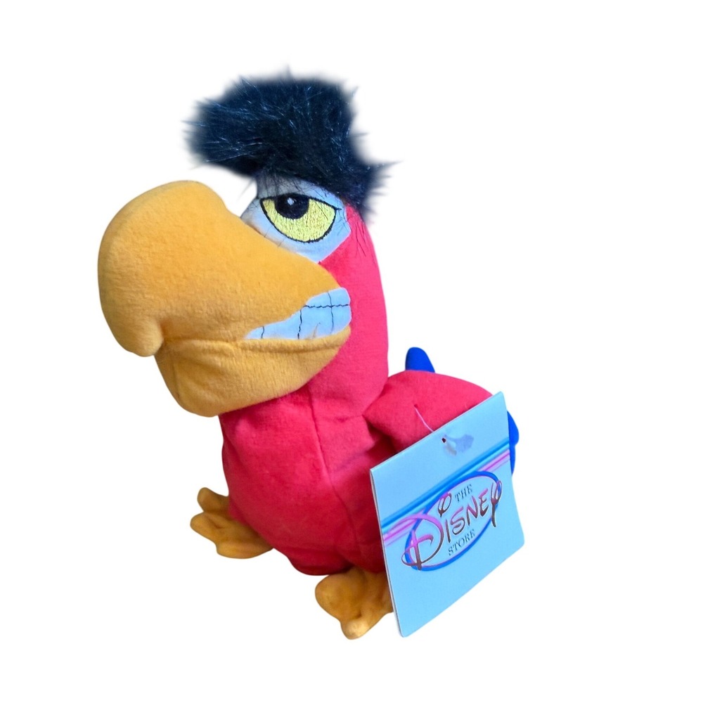 Disney Store Aladdin Iago Parrot Bean Bag Plush Vintage Red Blue Toy NWT
